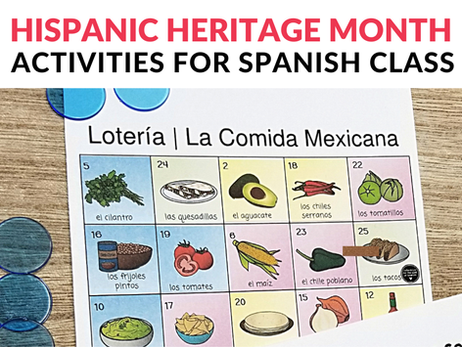 mexican food vocabulary Loteria Bingo Game