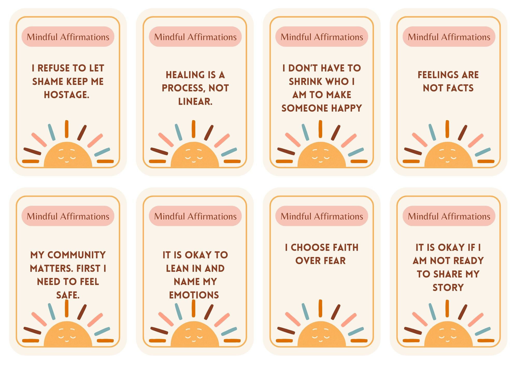 Mindful Affirmation Cards