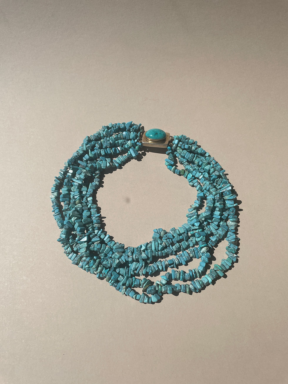 Thumbnail: Multi Row Turquoise Necklace