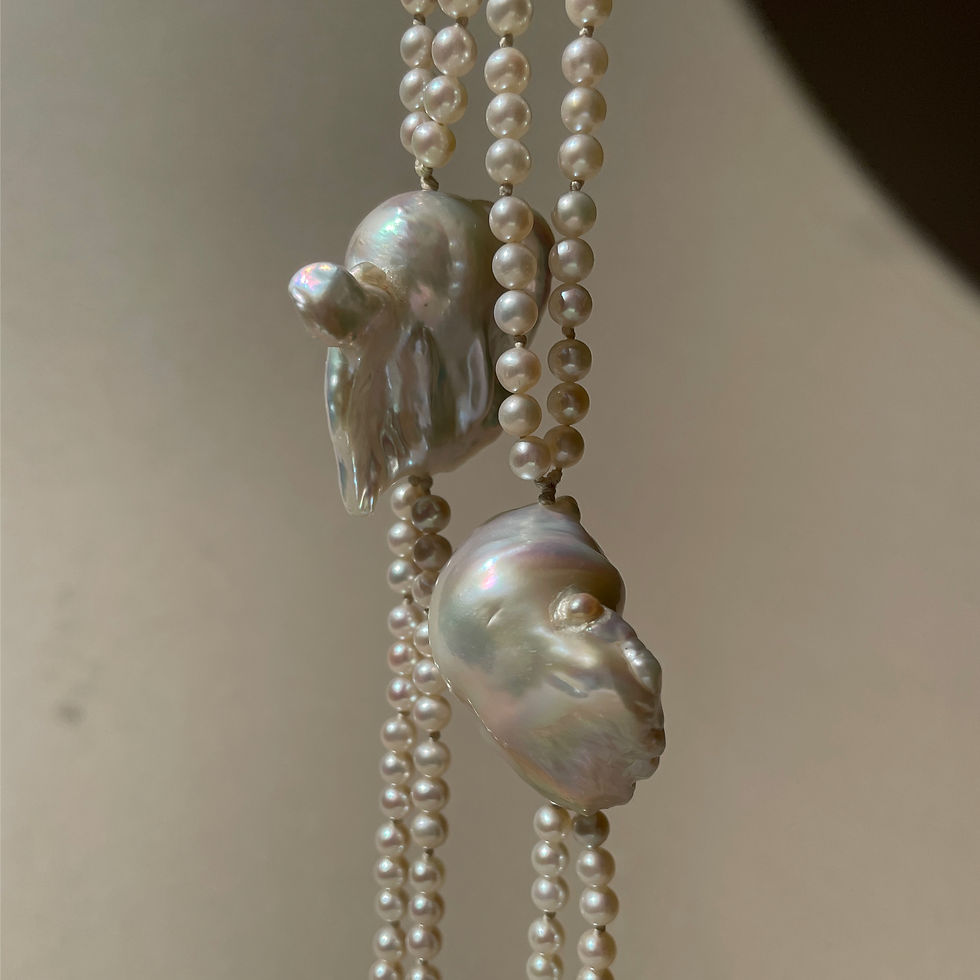 Thumbnail: Tassel Necklace with Baroque Pearl