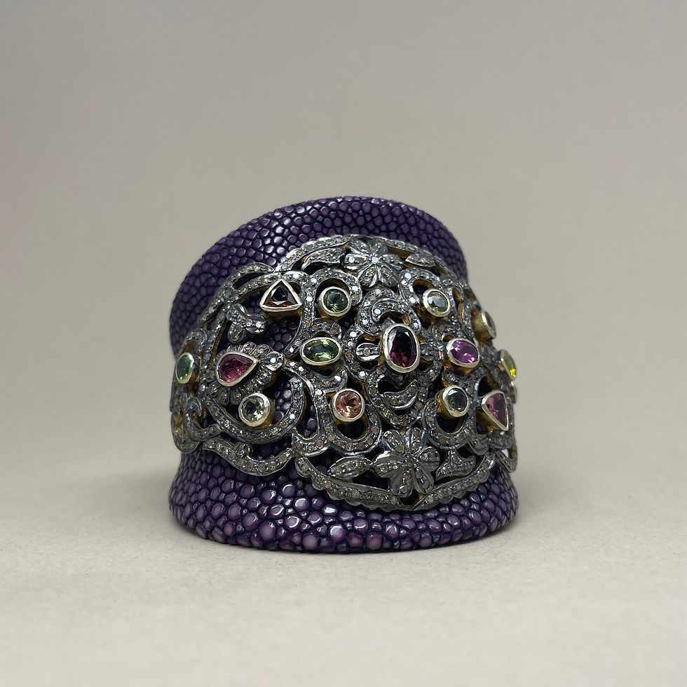 Purple Shangrine Cuff with Diamonds