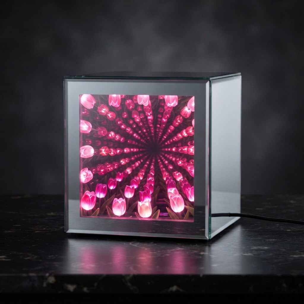 Tulip Infinity Mirror Cube Lamp
