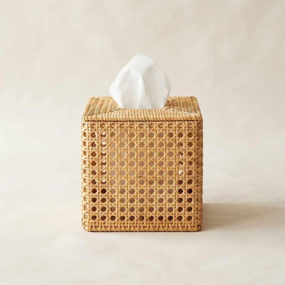 Handwoven Rattan Tissue Box Cover