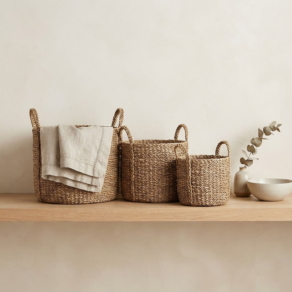 Seagrass Woven Storage Basket Set