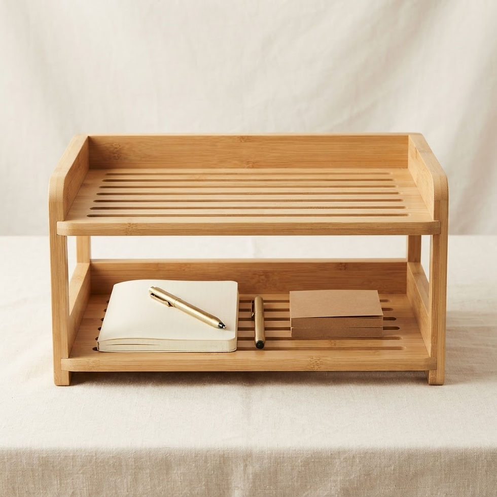 2-Tier Bamboo Desktop Organiser