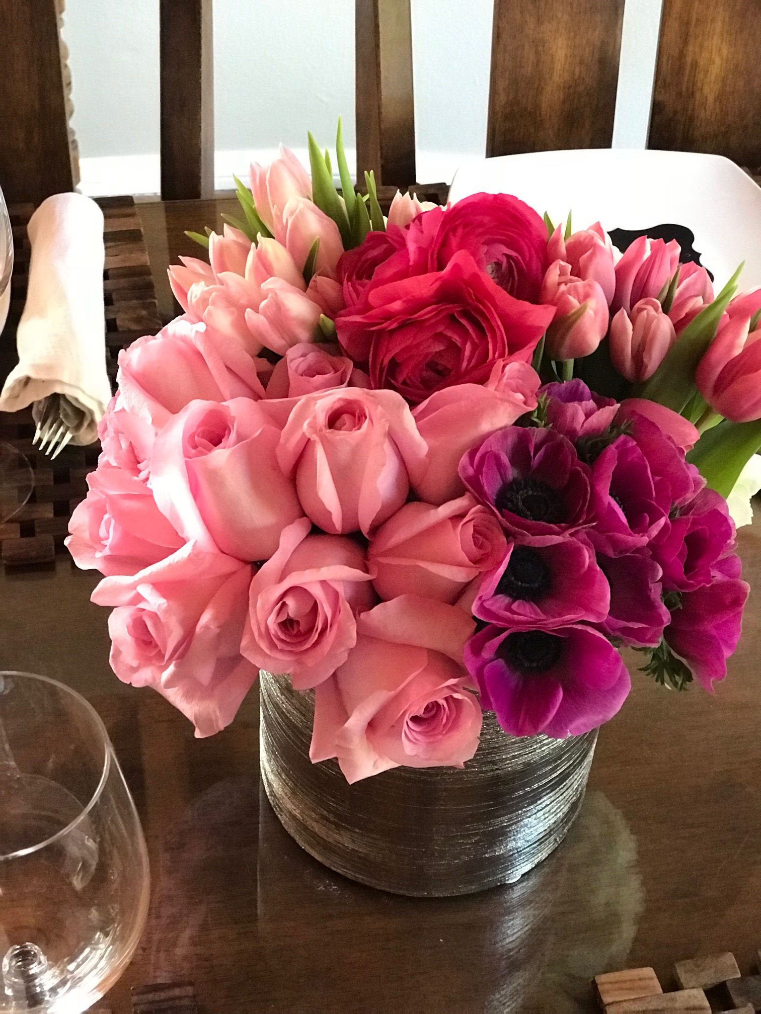 Roses, Tulips, Ranunculus, Anemone, Tulips and Hydrangeas
