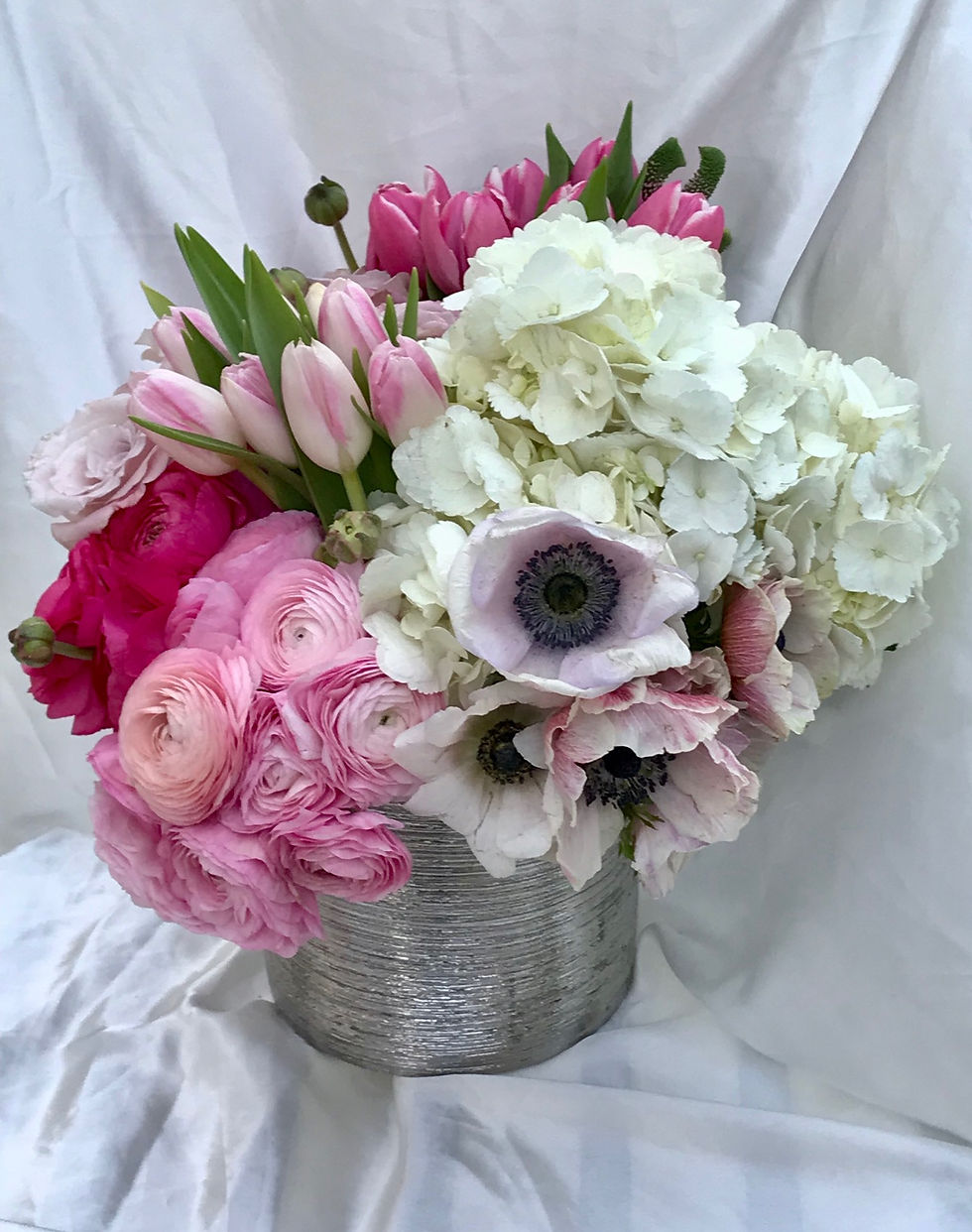 Thumbnail: Blush Charm--Roses, Ranunculus, Anemone, Tulips and Hydrangeas