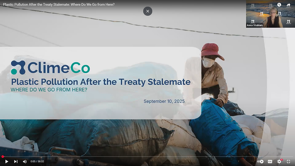 Webinar - Plastic Pollution After the Treaty Stalemate: Where Do We Go from Here?