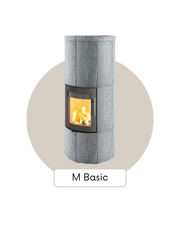 Poêle à bois Lotus M Basic sobre et compact.