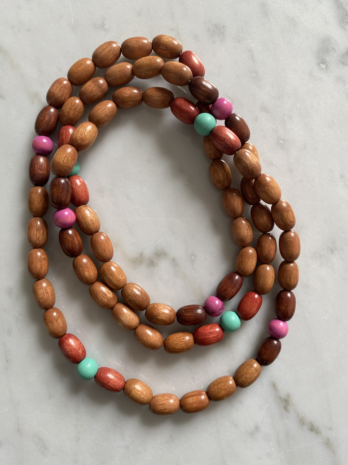 Collana legno chicchi 1970