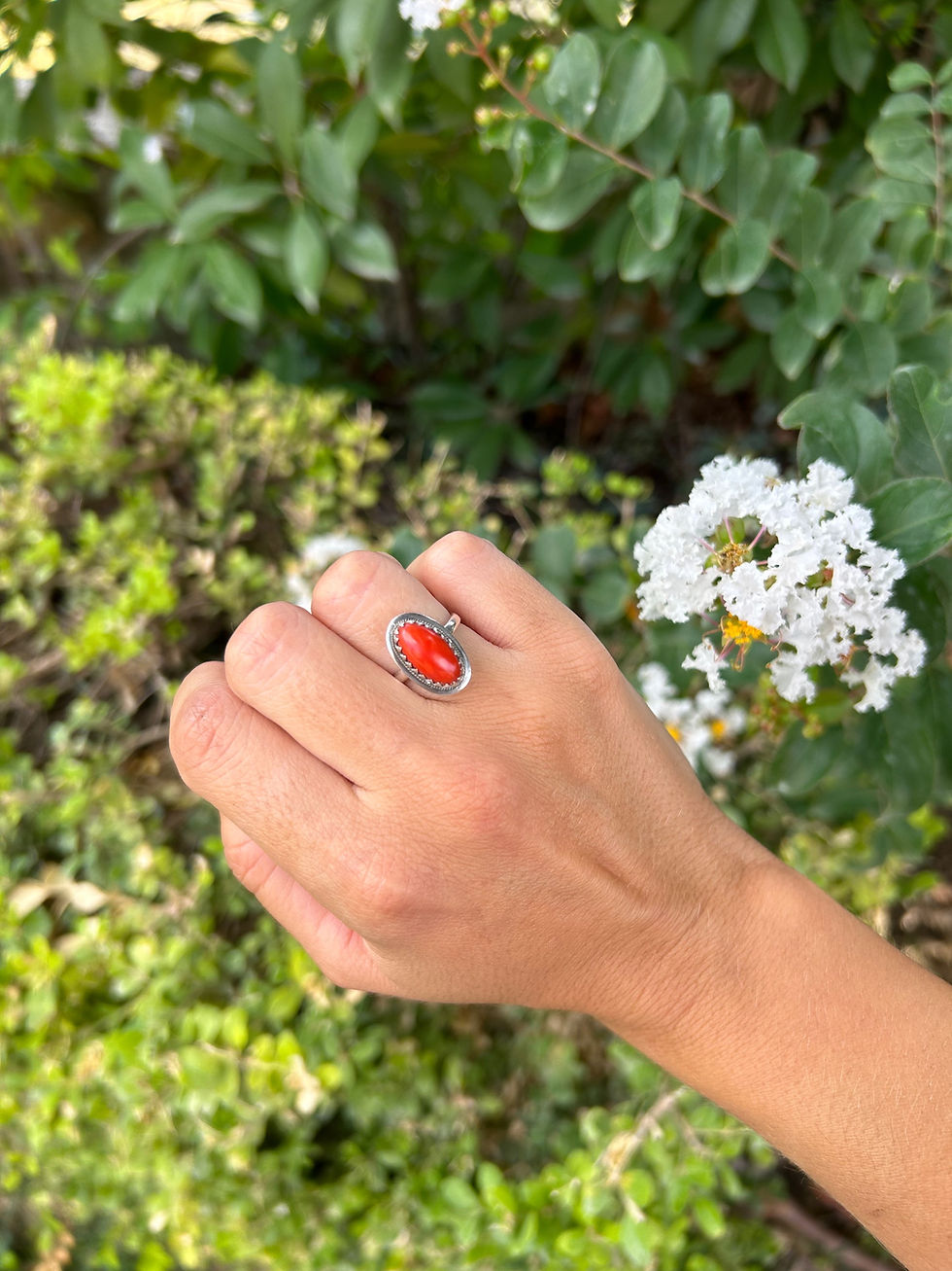 Miniatura: Anello argento e corallo 