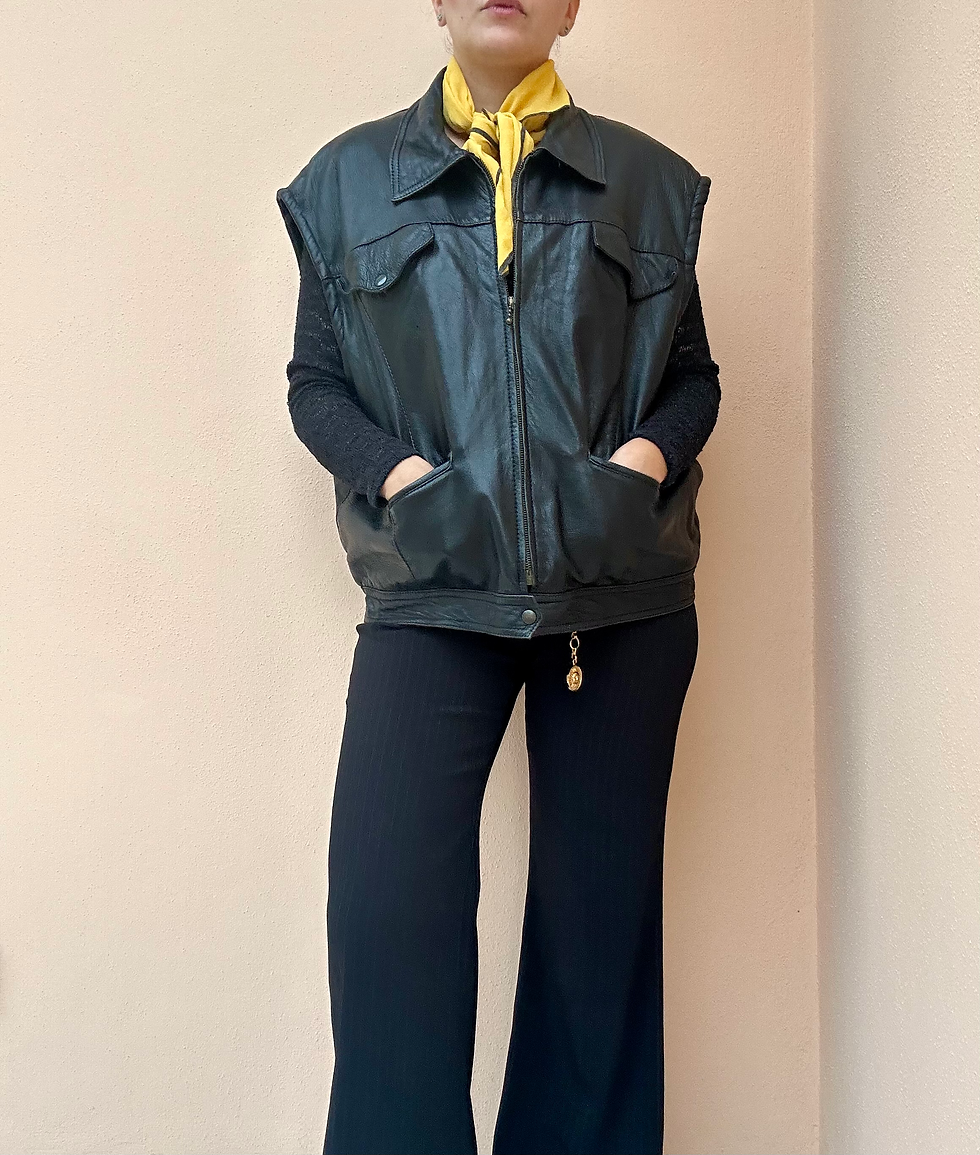 Miniatura: Gilet biker in pelle 