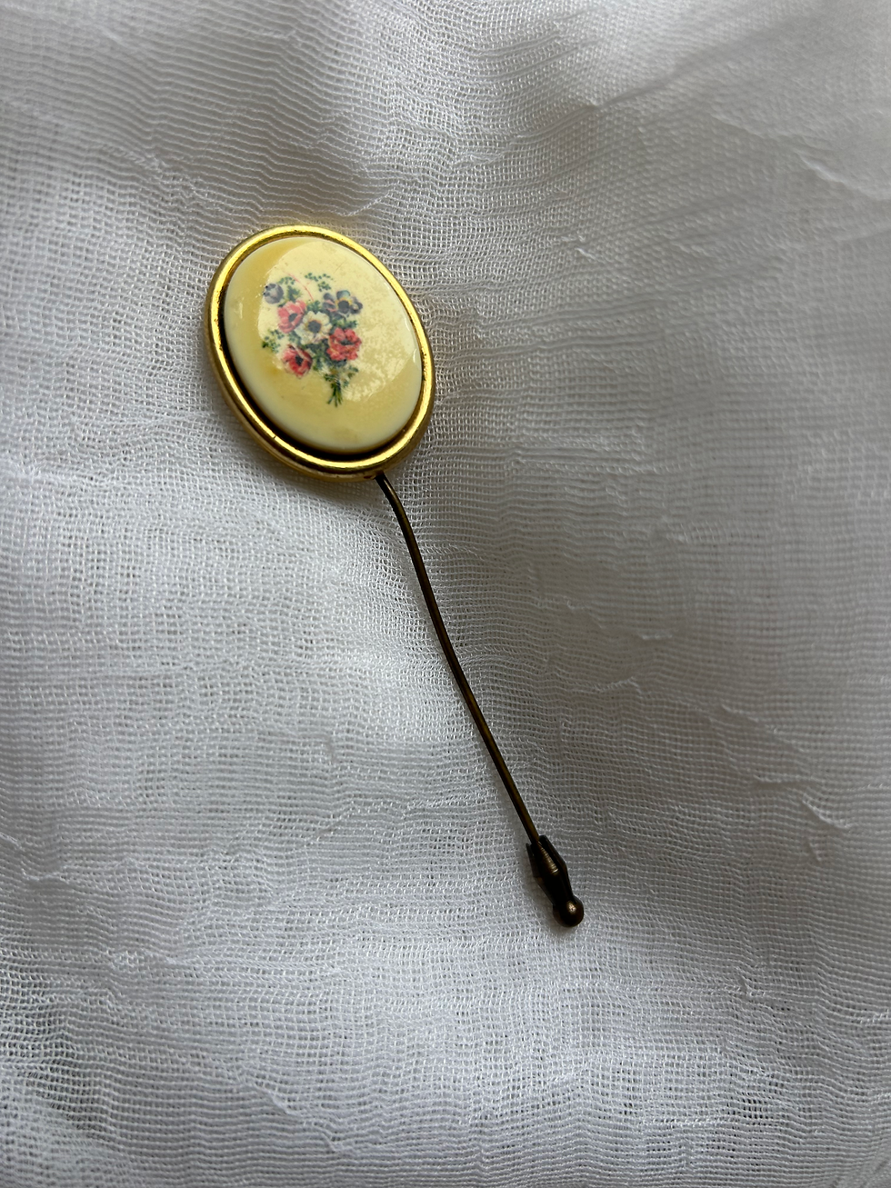 Miniatura: Spilla ottone e ceramica 