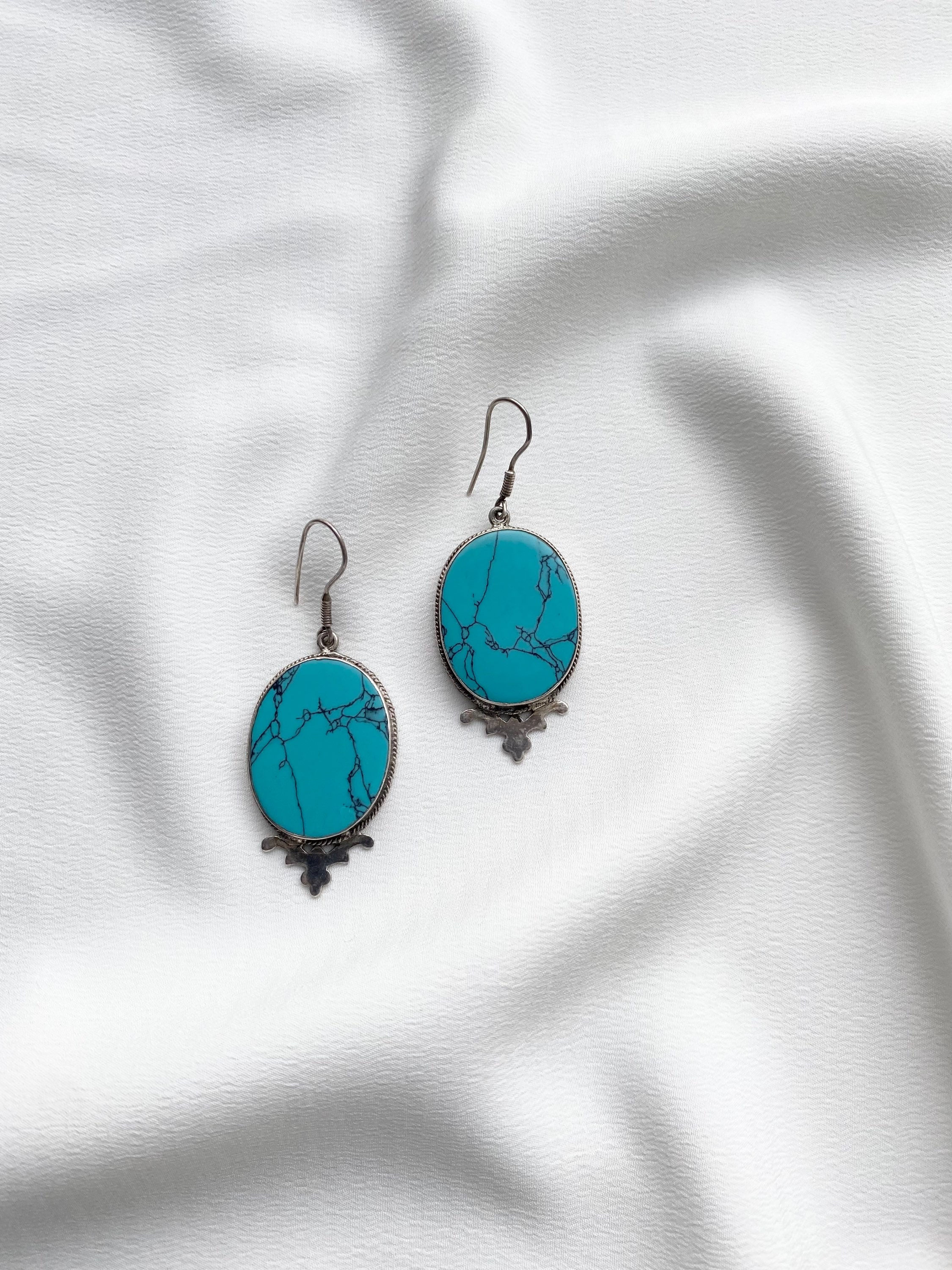 Orecchini argento e turchese 