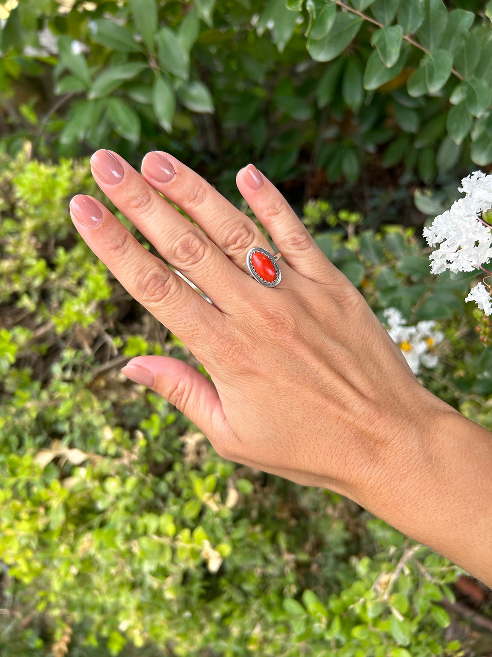 Miniatura: Anello argento e corallo 