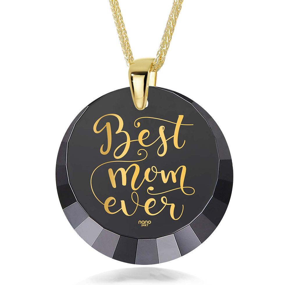 Thumbnail: Best Mom Gold Plated Silver Necklace 24k Gold Inscribed - Mother's Birthday Gift