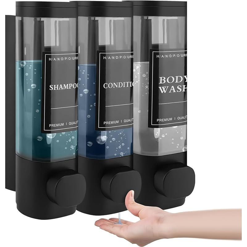 Thumbnail: Wall-mounted Soap Dispenser, Shower Gel Dispenser, 3-in-1 Shampoo and Conditione