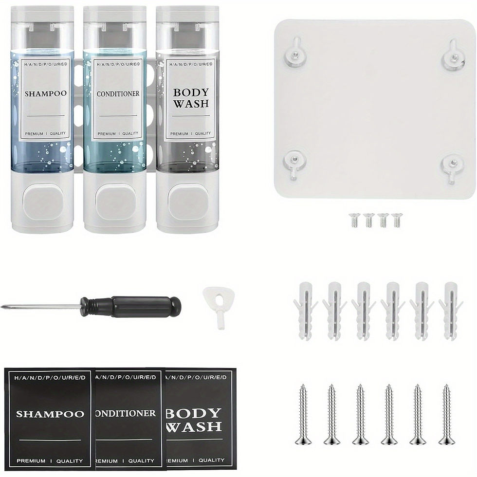 Thumbnail: Wall-mounted Soap Dispenser, Shower Gel Dispenser, 3-in-1 Shampoo and Conditione
