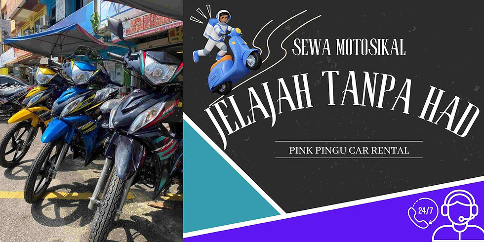 A motorcycle available for rent in Penang, located in Bukit Mertajam - Your gateway to adventure and exploration in Penang."