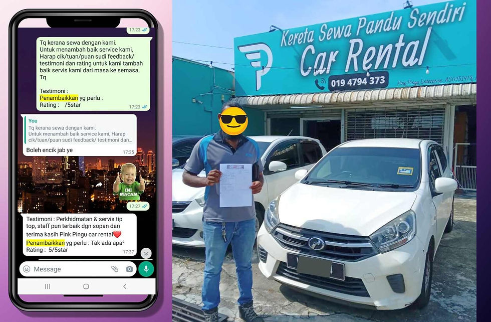 review kereta sewa bukit merajam servis 5 bintang kereta bersih servis pantas