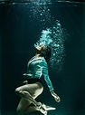 Deep breath swimming woman