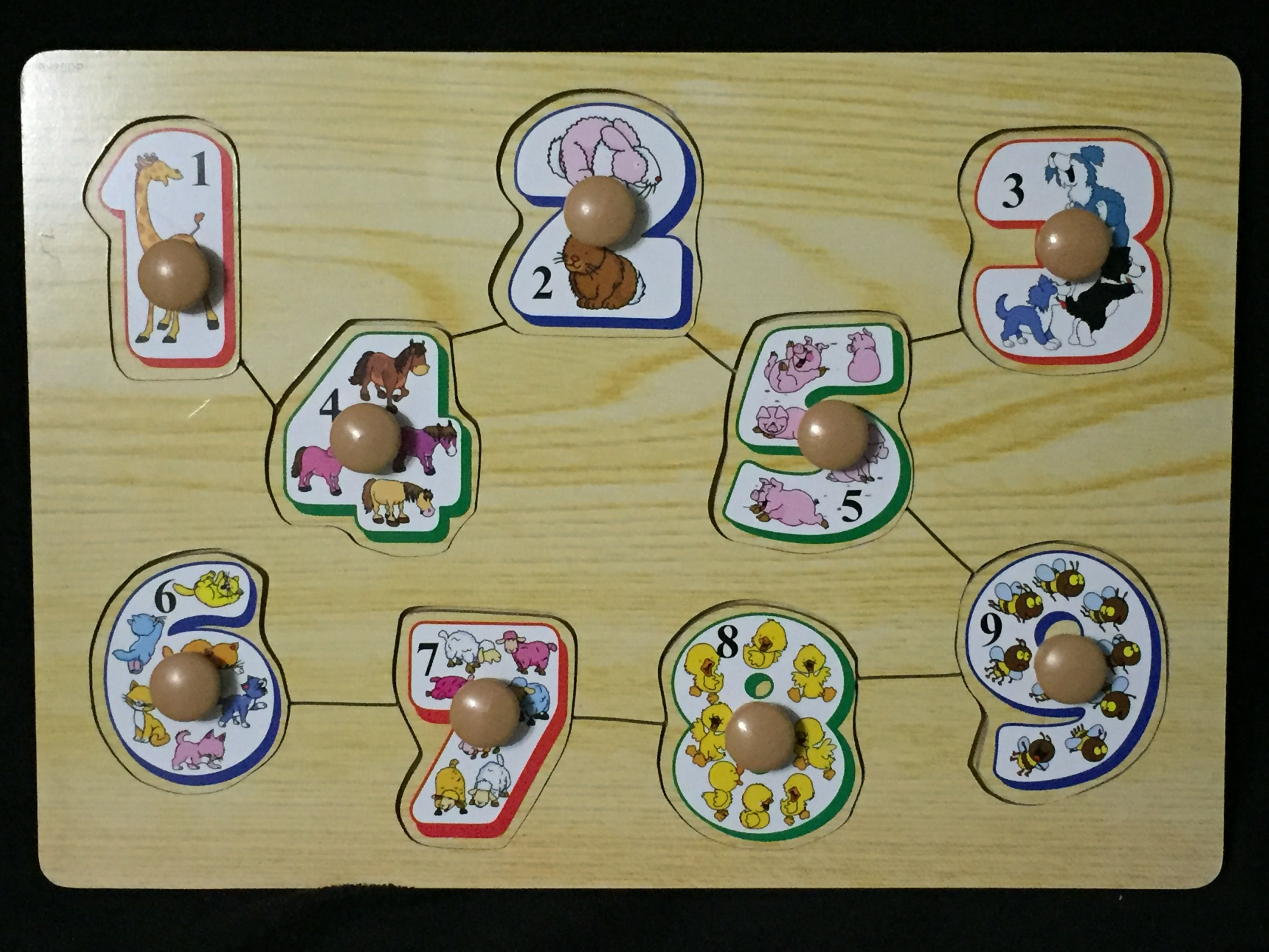 Wooden Peg Puzzle Numbers