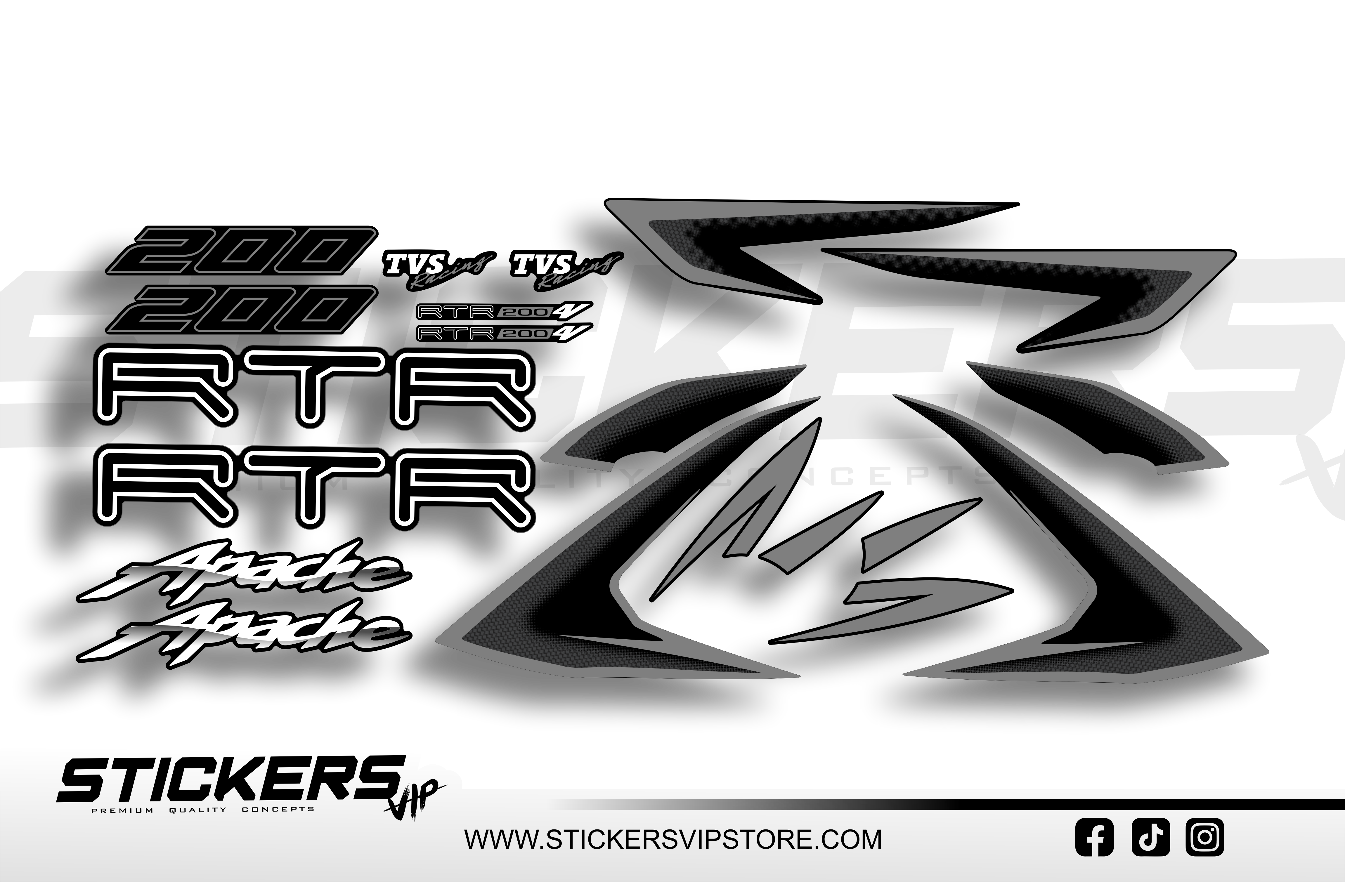 Calcomanías tipo origina TVS APACHE
