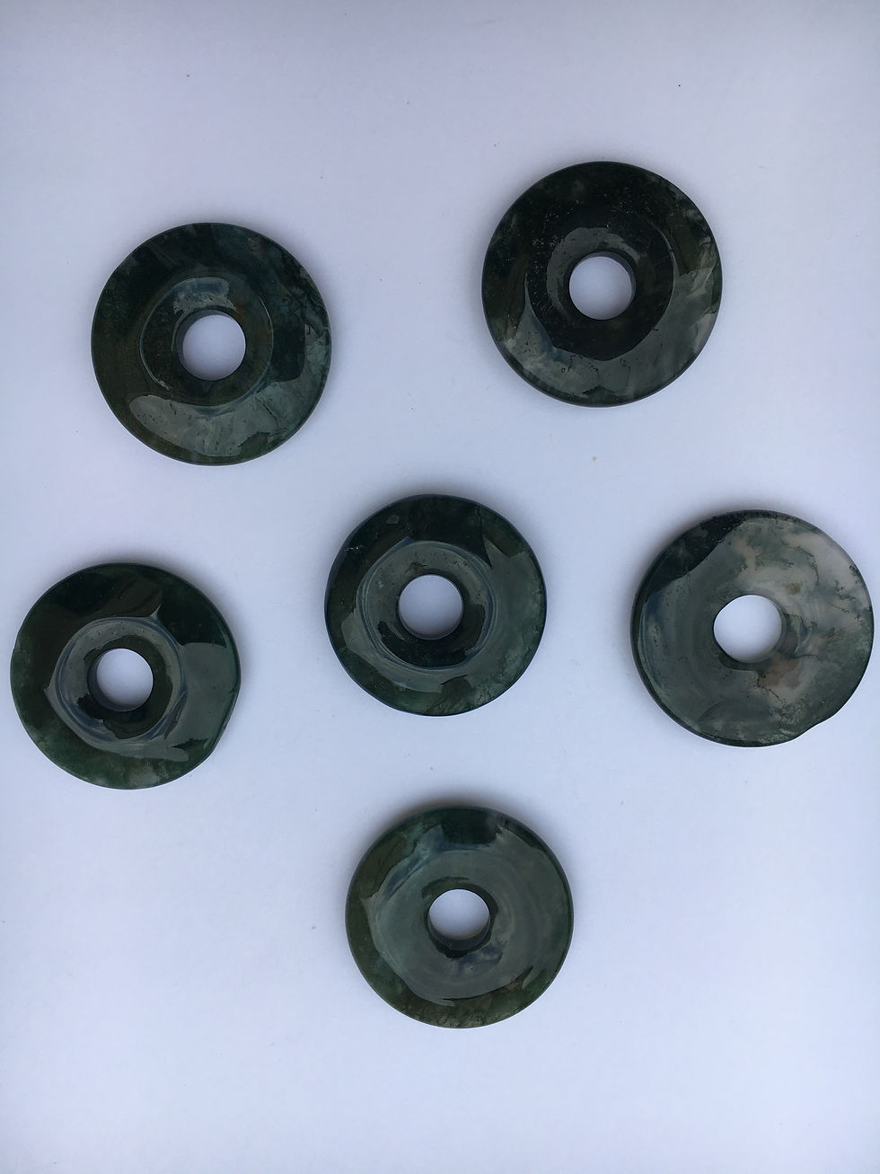 Miniatura: Donut de Ágata verde-musgo para pingente de 21mm