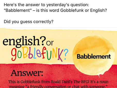 Babblement a Noun-Gobblefunk not English