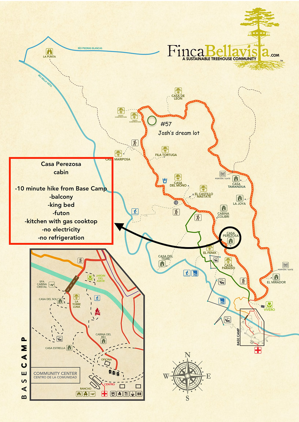 Map at Finca Bellavisa