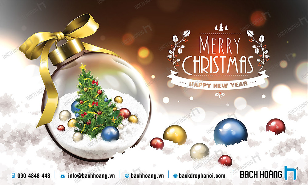 Backdrop Phông Noel Giáng Sinh Merry Christmas