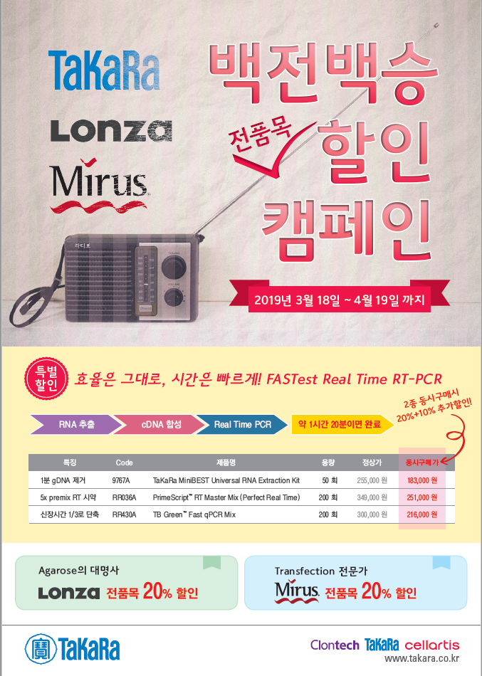 TAKARA LONZA, MIRUS 할인 캠페인 content media