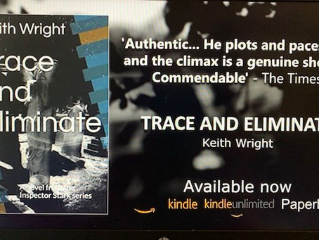 COMING SOON to Audible and iTunes 'Trace and Eliminate.' Keith Wright's second crime thriller.