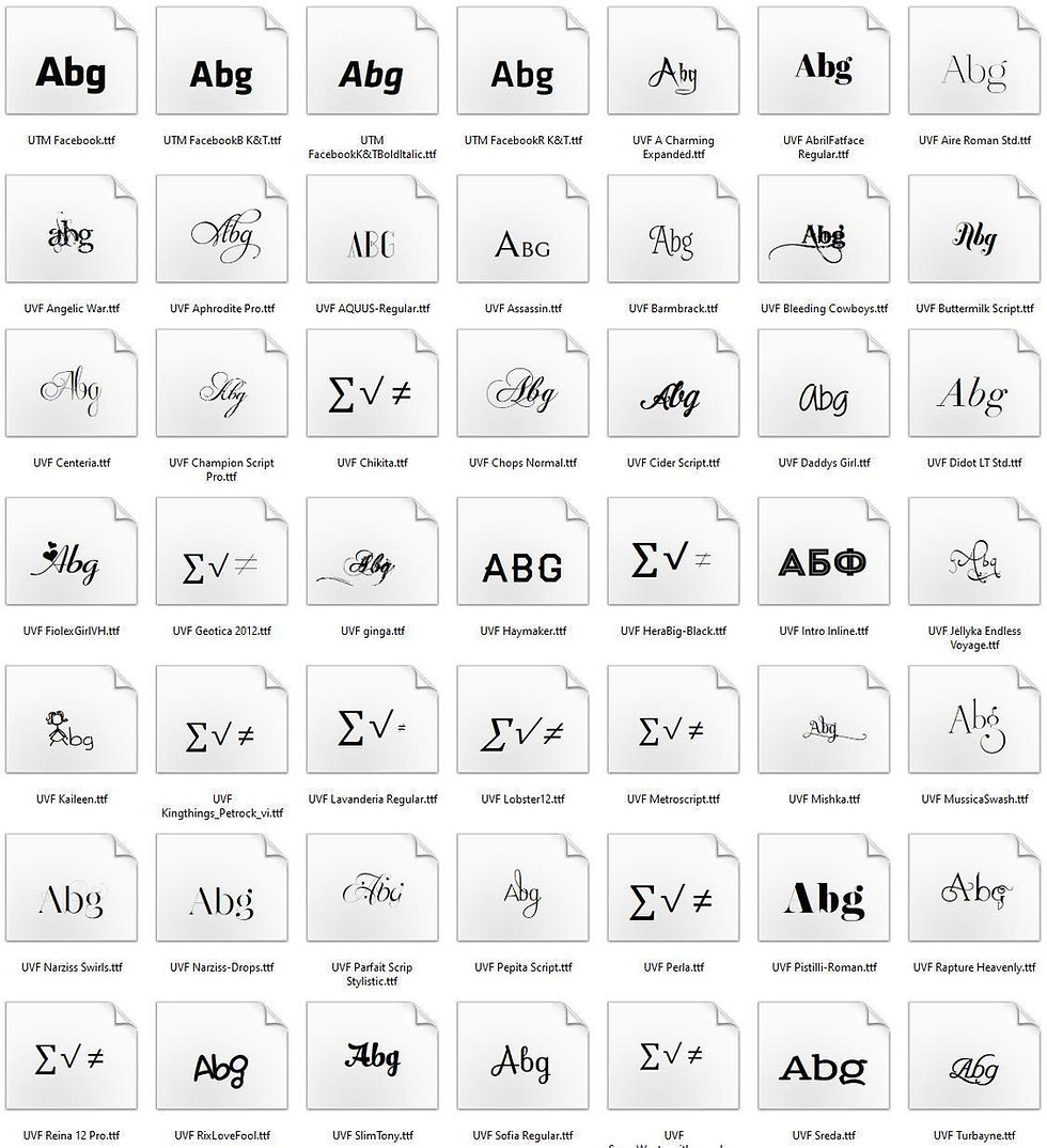 Bộ Font Chữ UVF Full Việt Hóa