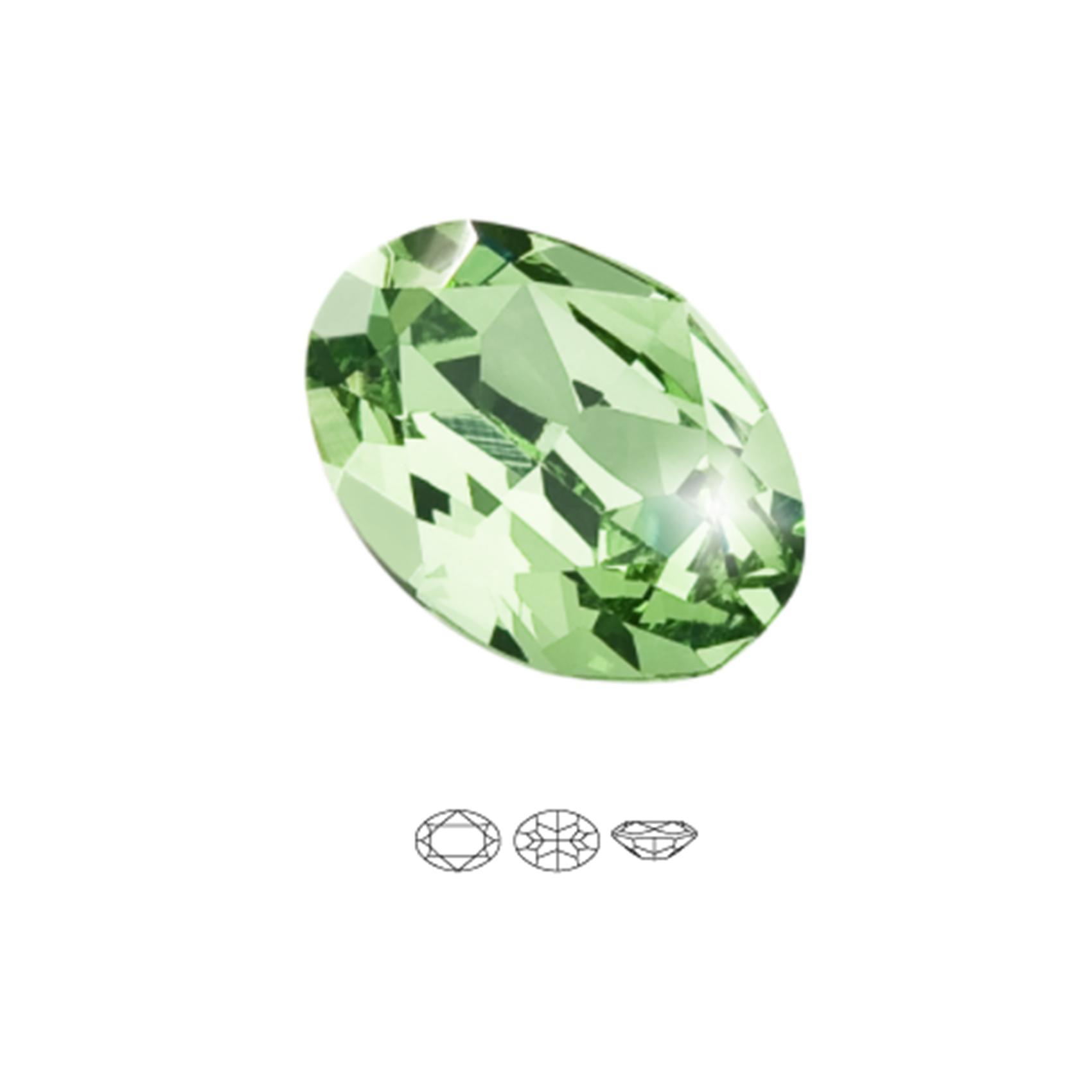 (preciosa) Oval فصوص كريستال صافي content media
