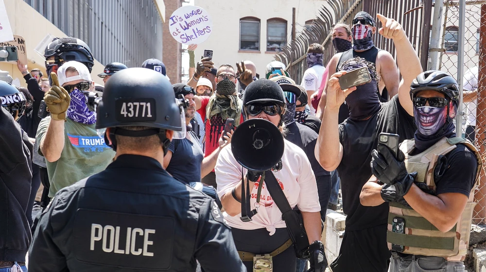 Proud Boy Associates, Antifascists, and Cops Violently Clashed Over an LA Spa’s Trans Policy content media