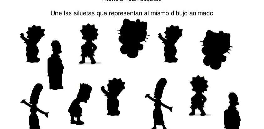 Fichas para trabajar la atención a través de siluetas.
