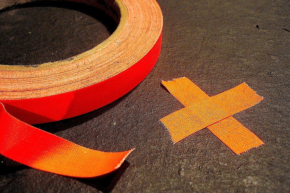 Spike tape x marks the spot