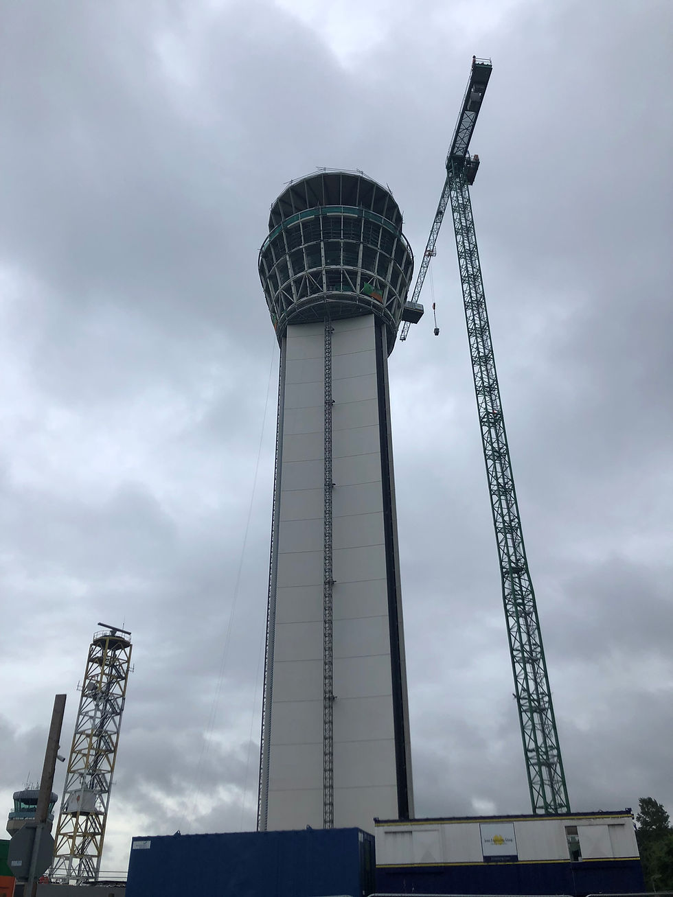 Parkwest Fire Protection apply Intumescent Paint on the new Visual Tower at Dublin Airport for Bam Contractors
