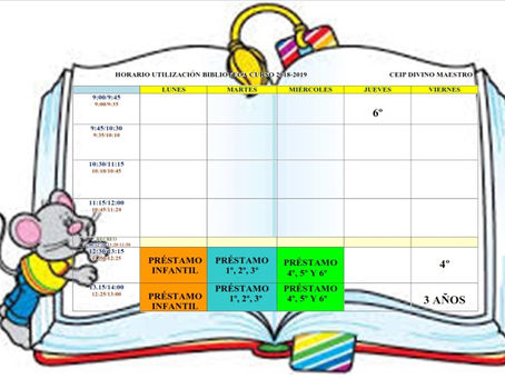 HORARIO BIBLIOTECA DULCINEA