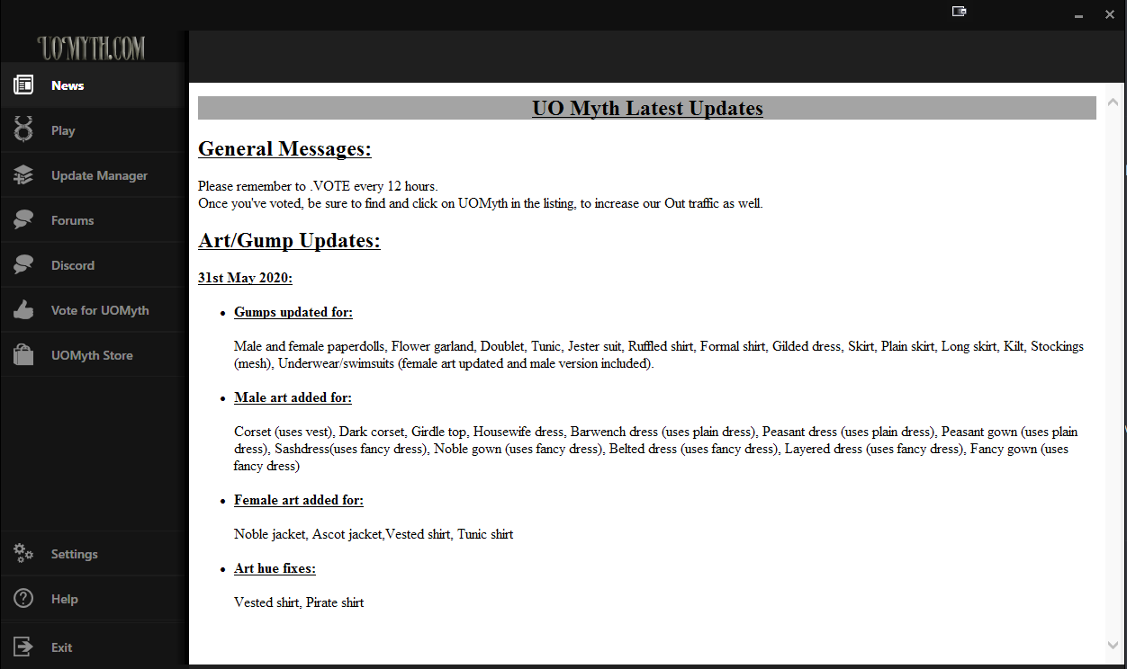 UOMyth Launcher - Getting Started content media
