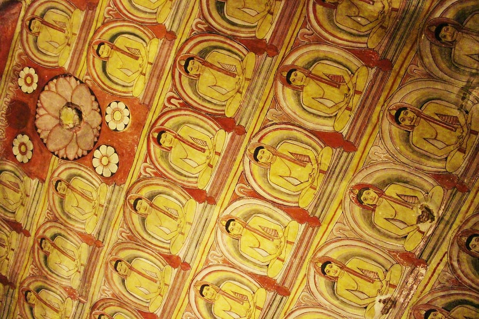 Plafond grottes Dambulla Sri Lanka