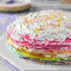 gâteau crêpe arc en ciel