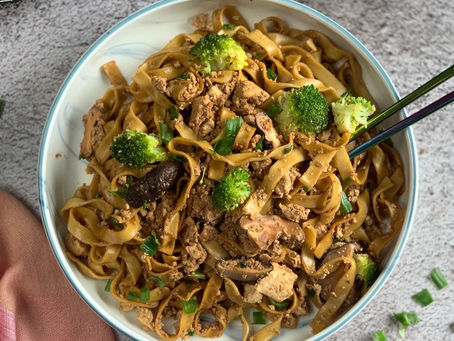 Dry Ban Mian with Tofu Crumbles