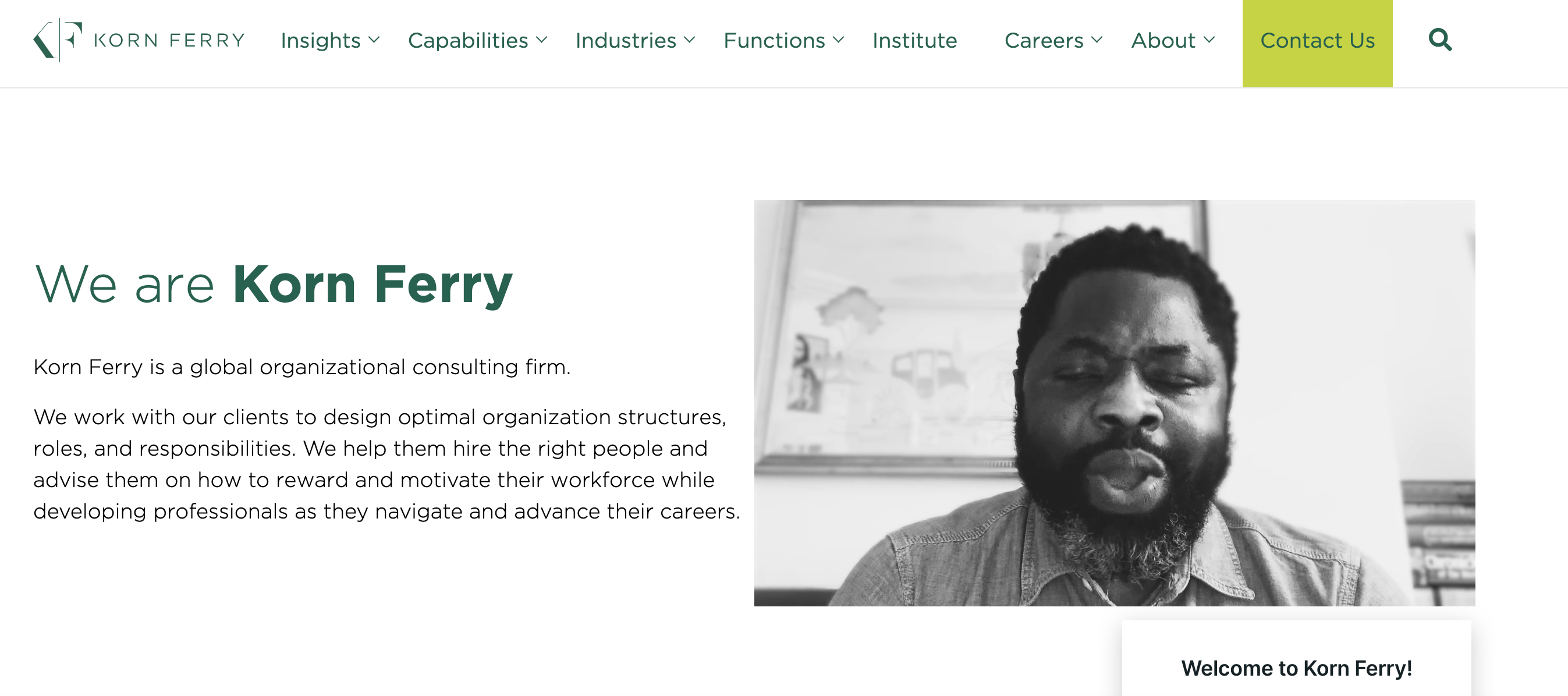 Wow! Check out this video on the Home page of consulting company Korn Ferry content media
