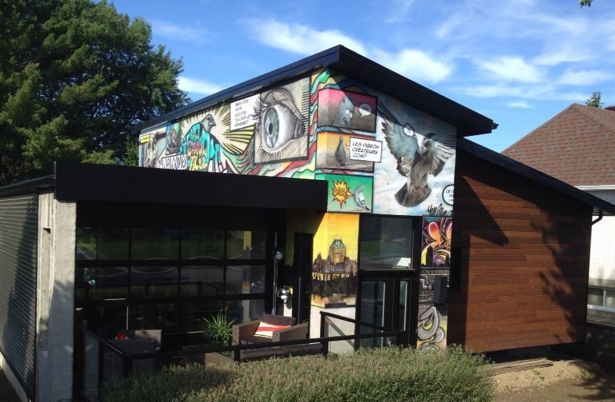 Murale au airbrush style bande dessiné | artiste peintre du Québec | Yan Pigeon