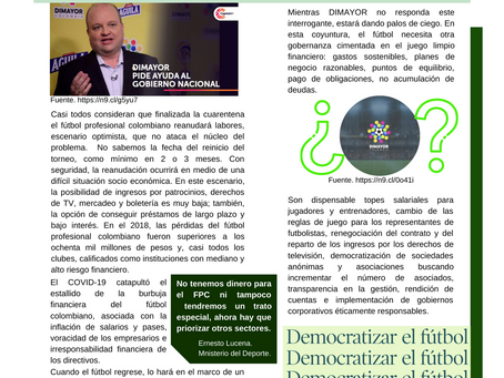 DIMAYOR vs COVID-19: palos de ciego