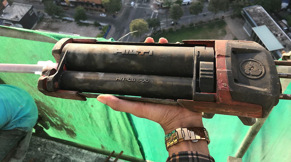 typical Chemical gun by HILTI used in local construction industry.