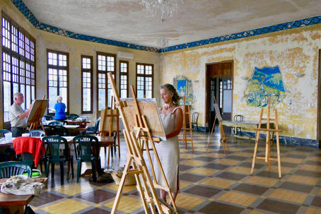 Le Belvédère du Rayon vert /Cerbère/           Sortie Peinture .Un étonnant hôtel de 1930