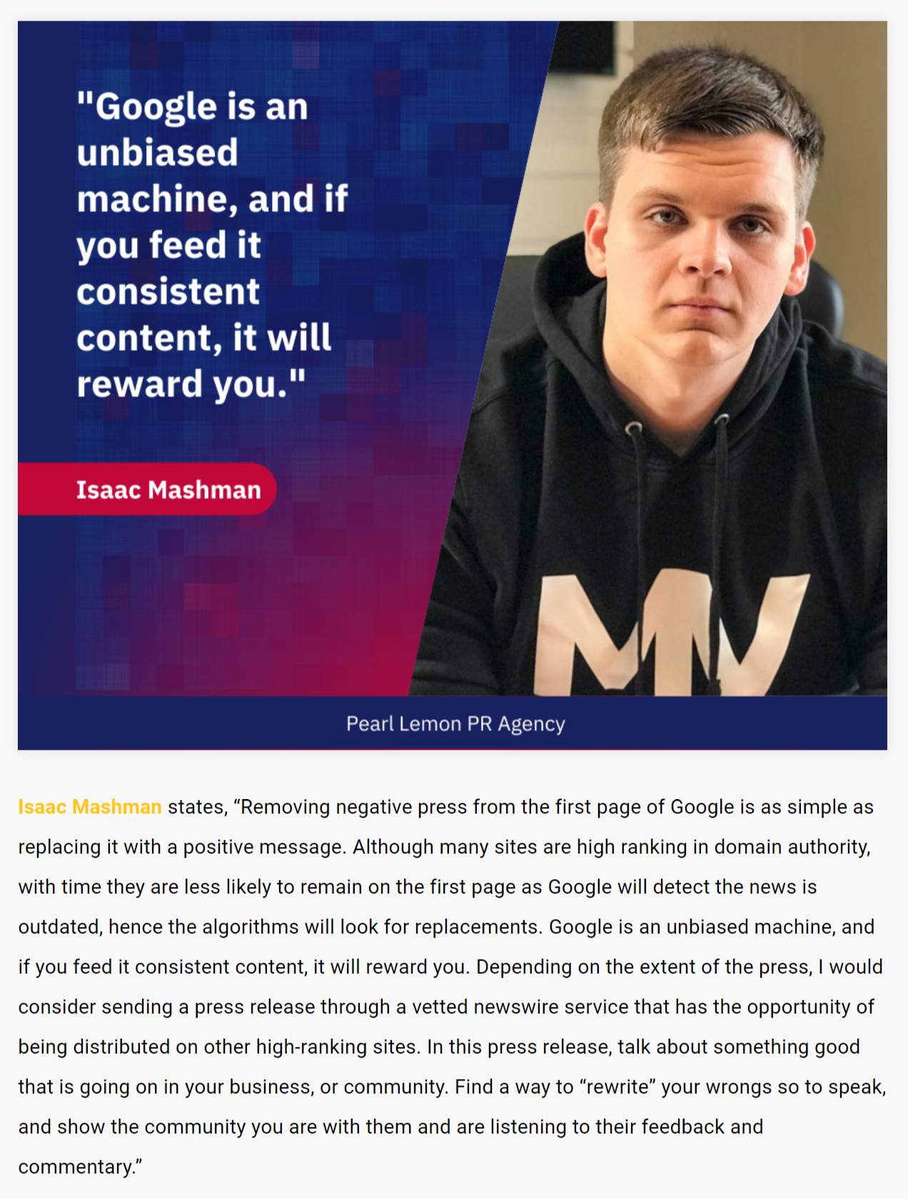 Pearl Lemon - 66 Ways to Remove Negative Press from Google content media